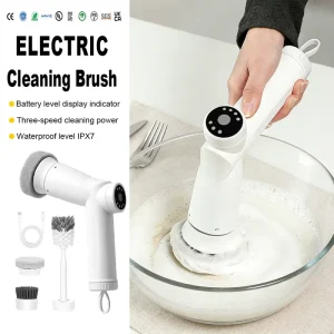 High Efficiency 3 Speed Plastic Waterproof Electric Cleaning Brush 3 in 1 Multi Head for Bathroom Kitchen Use
