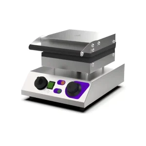 High Efficiency 4Grid Square Plate Electric Waffle Baker Adjustable Thermostat Non-Stick Surface Stainless Steel