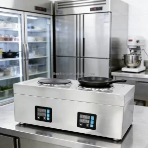 High Efficiency Dual Induction Cooktop Commercial Electric Hot Plate Digital Control Safety Guard