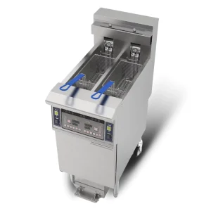 High Efficiency Electric Deep Fryer with Lifts Heating Elements and Cold Oil Zone Programmable Split Pot Fryer