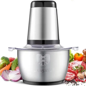High Efficiency Electric Stainless Steel Kitchen Meat Grinder Chopper Food Processor 2L
