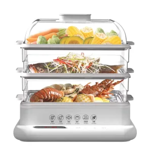 High Efficiency Kitchen Appliances Table 3 Layers 800W 34L Household Digital Control Electric Food Cooker Steamer Cookware