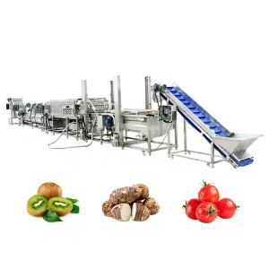 High Efficiency PLC Vegetable Washing Equipments Fruit and Leafy Vegetable Washing Line
