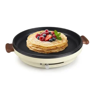 High Efficiency Round Shape Non Toxic Food Grade Indoor Smokeless Electric Grills Electric Griddles