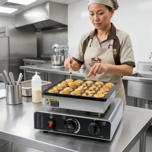 High Electric Stainless Steel Waffle Maker Mini Commercial Portable Adjustable Thermostat 25 Holes ISO Certified