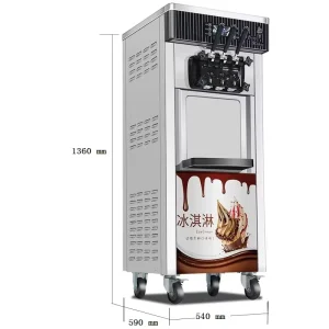 High Performance Commercial Electric Ice Cream Making Machine Stainless Steel Auto Three Flavors Soft Serve Yogurt Milk Maker