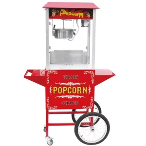 High Performance Easy Move Industrial Popcorn Maker Commercial Electric Popcorn Machine With Cart