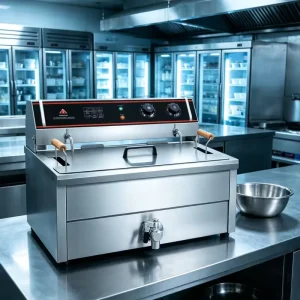 High Performance Easy Operation Commercial Stainless Steel Electric Deep Fryer Machine 18L 4KW 50-200 Temperature Control