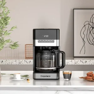 High Performance Programmable Electric 120v Americano Semi Automatic Drip Coffee Maker 12 Cups Glass Pot for Household