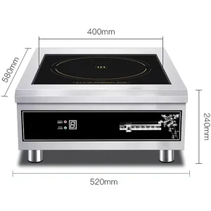 High Power 220V 6000W Single Layer Pure Copper Coil Magnetic Switch Hot Plate Flat Commercial Electric Induction Cooker Stove