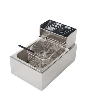 High Power Digital Induction Technology 6L Single Cylinder Electric Stainless Steel Deep Fryer Commercial Use French Fries