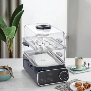 High Power Electric Food Steamer for 6 8 People Large 10L Capacity Secure Dry Burning Prevention Water Shortage Household