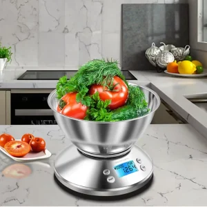 High Precision Electronic Gram Weight Scale Stainless Steel Household Kitchen Scale with Timing Bowl for Coffee Measurements