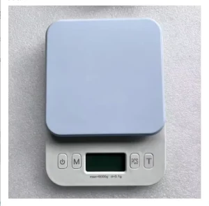 High Precision Plastic Battery Operated Light Blue Mini Smart Electronic Kitchen Scale for Home Use