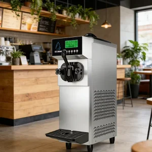 High Productivity 16L/H Soft Serve Single Nozzle Mini Frozen Yogurt Milk Water Ice Cream Maker Machine Customization Logo Color