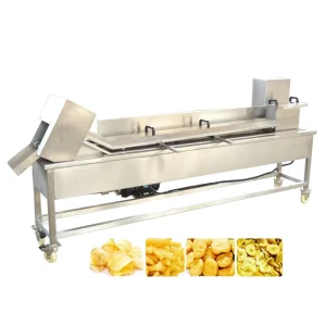 High Productivity Industrial Use Fried Popcorn Chicken Making Machine Continuous Frying Conveyor Belt Deep Fryer Gas
