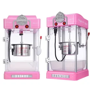 High Productivity Popcorn Machine Pink Mini Automatic Popcorn Maker for Small Businesses