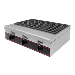 High Productivity Takoyaki Maker 3 Plates LPG Gas 84 Holes Japanese Octopus Fish Ball Baking Machine