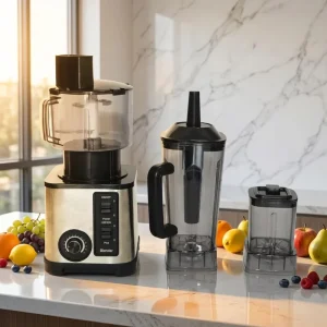 High Quality 3L Commercial Portable Multi Function Blender 3 in 1 Silver 15 Speeds Stainless Steel Pure Copper Motor Household