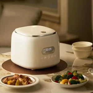 High Quality 400W Stainless Steel Pot Automatic Mini Rice Cooker Electric Portable Multifunction Kitchen Appliance Measuring Cup