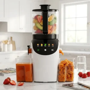 High Quality Cold Press Slow Juicer Extra Wide Chute Moisture Proof Low Noise 1pc Home Juicer High Juice Yield Juicer