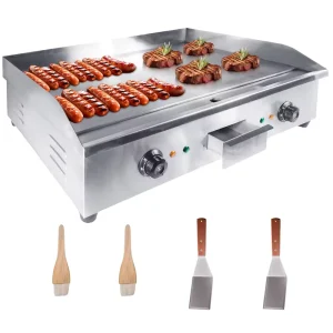 High Quality Electric Grills Stainless Steel Counter Top Burger Steak Flat Top Plate Outdoor Electric Griddle and Grill for Hotel