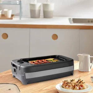 High Quality Indoor Mini Barbecue Pan Griddles 2 in 1 Smokeless Indoor Electric Bbq Grill
