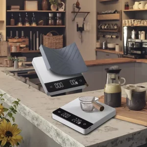 High Quality Multi-Function Digital Food Electronic Drip Chronograph Kitchen Coffee Scale with Electric Power Source