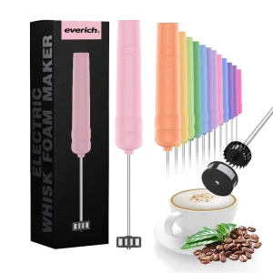 High Quality Premium Digital Fashion USB Rechargeable Handheld Electric 304 Stainless Steel Milk Frother with 3 Speed for Coffee