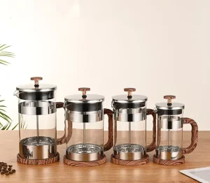 High Quality Unique Espresso French Press Espresso Coffee Maker Portable Glass Stainless Steel Press French 4 Sizes Available