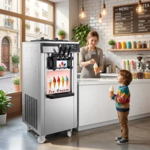 High Yield 25L H Commercial Soft Ice Cream Machine 3 Flavor Stainless Steel Frozen Yogurt Maker for Cafe Milktea Shop OEM