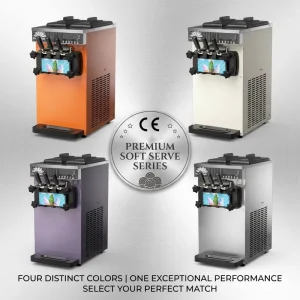 High Yield Soft Serve Ice Cream Machine Three Flavor Tabletop Frozen Yogurt Gelato Maker for Cafe Restaurant Food Truck