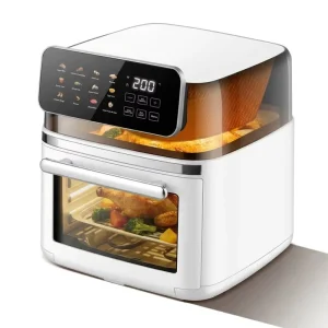 High-capacity 2200W 15L Modern Plastic Electric Air Fryer Oven Touch Screen Intelligent Visual Display Dual Heat App-Controlled