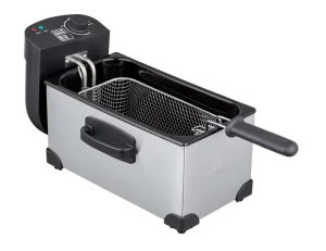 Higher Efficiency Single Electric 3 L Deep Fryer with Oil Filtration and Detachable Pot for Easy Cleaning