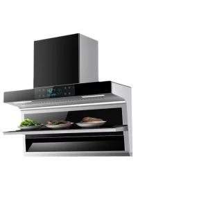 Home Appliance Kitchen Range Hood Wave Induction Wall Mounted Top Side Double Suction Range Hoods Smart Smoke Extractor Hood