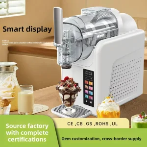 Home Commercial Electric Small Ice Cream Maker Smoothie Cold Drink Milkshake Slush Functions Fully Automatic 2.11 Quart Capacity