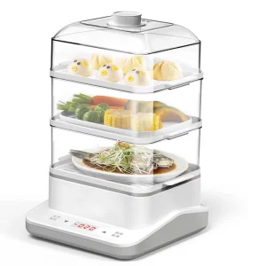 Home Electric Food Steamer Multifunctional Plastic 18L Large Capacity Bread Vegetables Steam Cooker