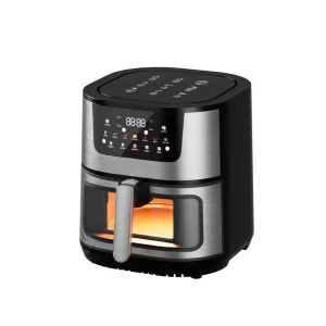 Home Electric Oven 15L Touch Control Aluminum Non Stick Coated Visible Glass Door 110V Air Fryer for Cross Border Trade