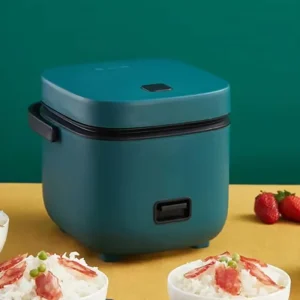 Home Household Mini Portable Electric Rice Cooker with Paddle Non-Stick Square Inner Pot Plastic Housing Mechanical Control 1.2L