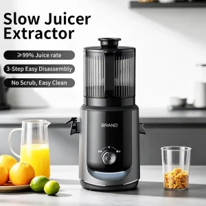 Home Juicer Vertical Cold Press Slow Juicer Electric Automatic Big Mouth Juice Pulp Separation Easy Clean Household