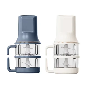 Home Kitchen Double-layer Food Chopper Small Meat Vegetable Mixer 0.4L+0.6L Electric Meat Grinder Food Processor