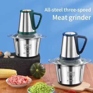 Home Kitchen Small 2L 3L Bowl Cutter Automatic Vegetable Chopper Mincer Machine Electric Stainless Steel Meat Grinder Slicers