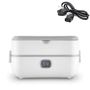 Home Office Portable Electrical Heater Food Warmer Lunch Box 2 Layers Self Heating Electric LunchBox with 4 Stainless Steel Box