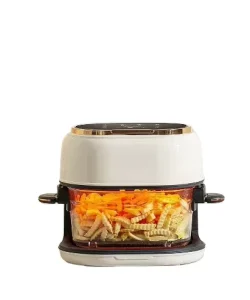 Home Square French Fry Maker Electric Deep Fryer Multifunctional Air Fryer Glass View Large Capacity Portable Healthy Food