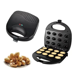 Home Use 12 Holes Nut Plates Waffle Machine Mini Electric Walnut Cake Maker