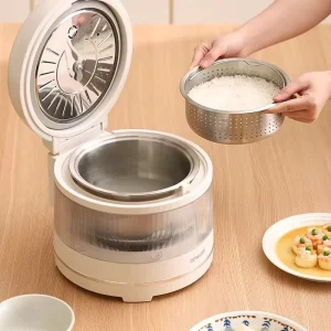 Home Use 3L Household Rice Cooker Illuminated Smart Porridge Cooker Small Electric with Low Sugar Consideration