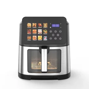 Home Use Automatic Digital Stainless Steel Air Fryer 10L Large Capacity Smart Air Fryer With Window