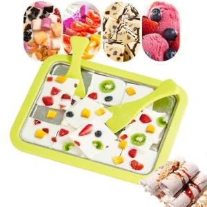 Homemade DIY Instant Ice Cream Maker Eco Friendly Metal Yogurt Roll Freezer Food Grade Stainless Steel Roll Machine