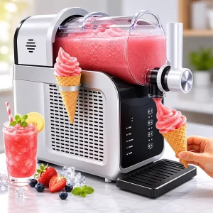 Homemade Ice Cream Maker Slushie Machine 1.8L Frozen Drink Maker with Adjustable Temperature Control for Family Parties