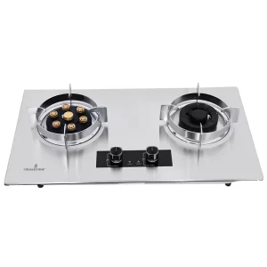 Hongkun JZY A2 D07 New Household Kitchen Two burner Gas Stove Flipable Design Durable Easy Clean Stainless Steel LPG NG Safe